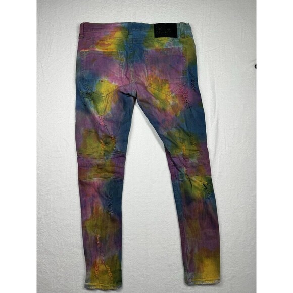 Heritage By America Men's Jeans Size 36x33 Tie Dye Denim Distressed Unique 36 30 - Picture 2 of 16